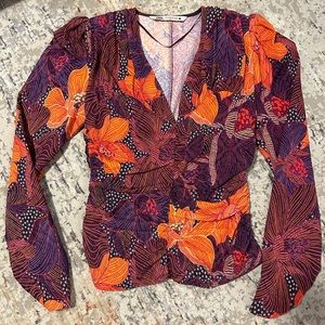 ZARA size XS draped print top